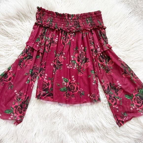 Floral Bell Sleeve Top  - Picture 6 of 7